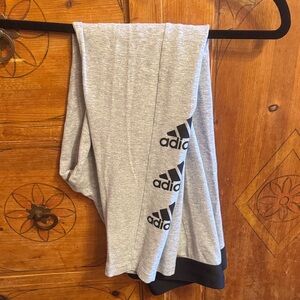Adidas women’s large l Gray Leggings with Black Logo